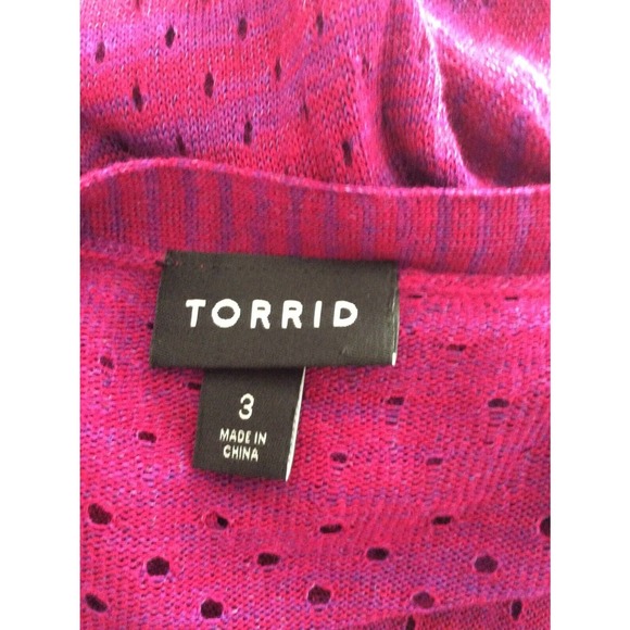 Torrid Plus Cardigan Sweater Duster Striped Stretch Knit - Picture 11 of 11